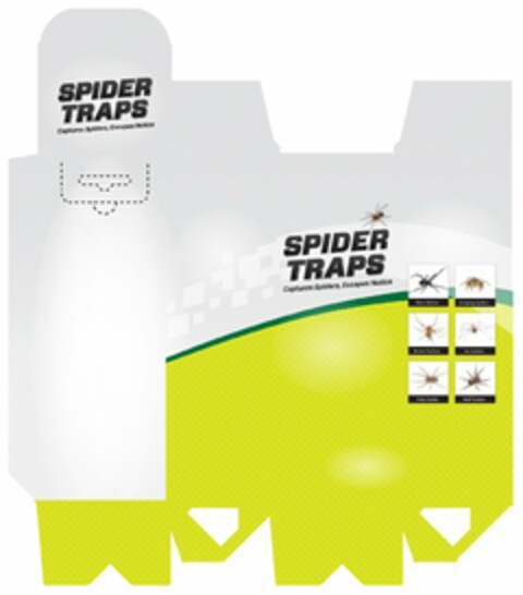 SPIDER TRAPS CAPTURE SPIDERS, ESCAPE NOTICE BLACK WIDOW JUMPING SPIDERS BROWN RECLUSE SAC SPIDERS HOBO SPIDER WOLF SPIDERS Logo (USPTO, 14.06.2019)