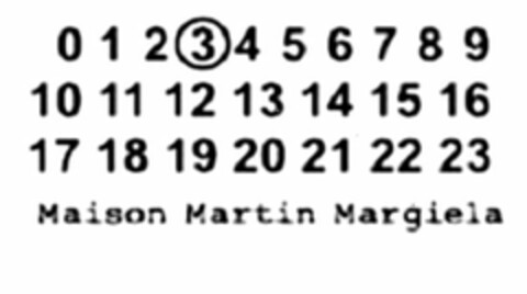 MAISON MARTIN MARGIELA AND THE NUMBERS 0-23 Logo (USPTO, 19.04.2010)