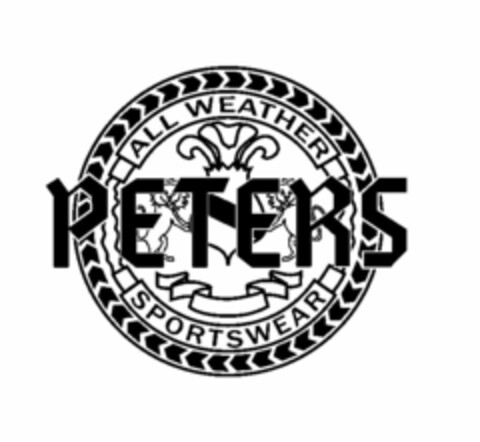 PETERS ALL WEATHER SPORTSWEAR Logo (USPTO, 07/05/2011)