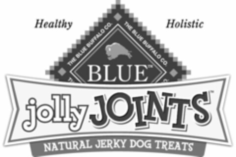 HEALTHY HOLISTIC BLUE JOLLY JOINTS THE BLUE BUFFALO CO. THE BLUE BUFFALO CO. NATURAL JERKY DOG TREATS Logo (USPTO, 09.11.2012)