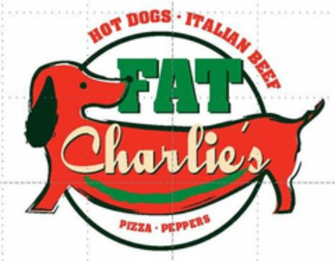 FAT CHARLIE'S HOT DOG · ITALIAN BEEF PIZZA · PEPPERS Logo (USPTO, 10.04.2013)