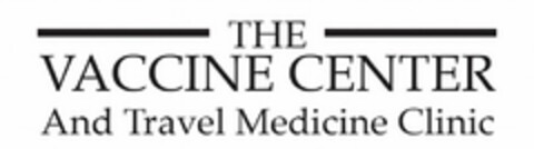 THE VACCINE CENTER AND TRAVEL MEDICINE CLINIC Logo (USPTO, 20.11.2014)