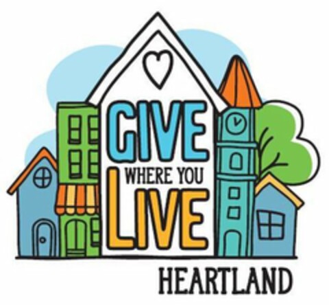 GIVE WHERE YOU LIVE HEARTLAND Logo (USPTO, 06/27/2019)