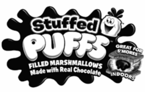 STUFFED PUFFS FILLED MARSHMALLOWS MADE WITH REAL CHOCOLATE GREAT FOR S'MORES INDOORS Logo (USPTO, 07/12/2019)