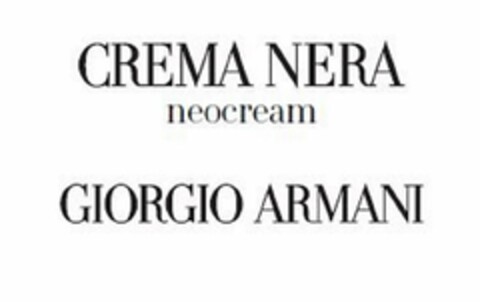 CREMA NERA NEOCREAM GIORGIO ARMANI Logo (USPTO, 13.04.2020)