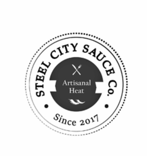 STEEL CITY SAUCE CO. ARTISANAL HEAT SINCE 2017 Logo (USPTO, 27.08.2020)