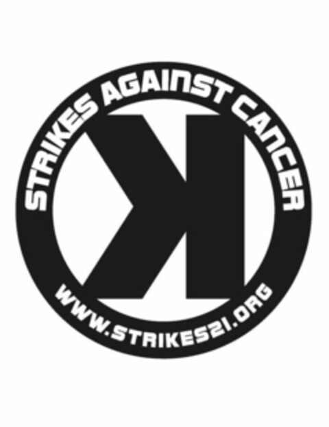 STRIKES AGAINST CANCER K WWW.STRIKES21.ORG Logo (USPTO, 07/09/2014)