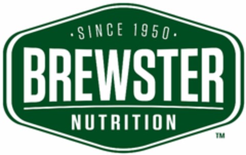 · SINCE 1950 · BREWSTER NUTRITION Logo (USPTO, 11/04/2016)