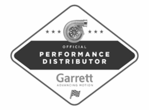 GARRETT OFFICIAL PERFORMANCE DISTRIBUTOR GARRETT ADVANCING MOTION Logo (USPTO, 12/10/2018)