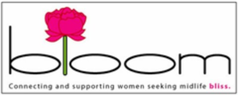 BLOOM CONNECTING AND SUPPORTING WOMEN SEEKING MIDLIFE BLISS. Logo (USPTO, 18.10.2019)