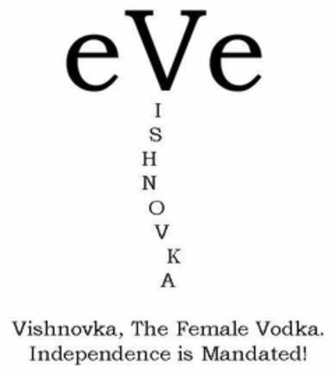 EVE VISHNOVKA VISHNOVKA, THE FEMALE VODKA. INDEPENDENCE IS MANDATED! Logo (USPTO, 17.11.2009)