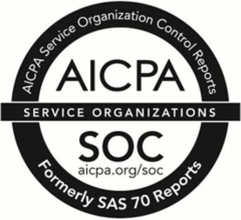 AICPA SOC AICPA SERVICE ORGANIZATION CONTROL REPORTS SERVICE ORGANIZATIONS FORMERLY SAS 70 REPORTS AICPA.ORG/SOC Logo (USPTO, 17.05.2011)