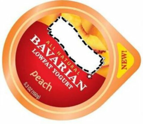 ALL NATURAL BAVARIAN LOWFAT YOGURT PEACH NEW! Logo (USPTO, 02.08.2011)