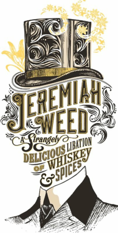 JEREMIAH WEED A STRANGELY DELICIOUS LIBATION OF WHISKEY & SPICES Logo (USPTO, 03/25/2014)