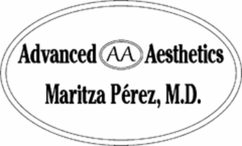 ADVANCED AA AESTHETICS MARITZA PÉREZ, M.D. Logo (USPTO, 06/20/2016)