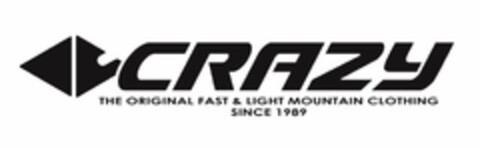 CRAZY THE ORIGINAL FAST & LIGHT MOUNTAIN CLOTHING SINCE 1989 Logo (USPTO, 14.02.2020)