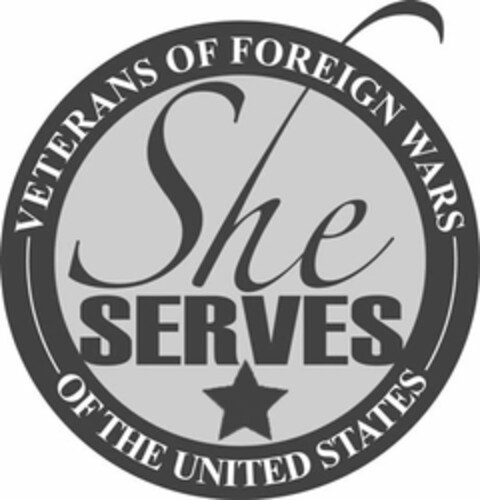 SHE SERVES VETERANS OF FOREIGN WARS OF THE UNITED STATES Logo (USPTO, 14.04.2010)