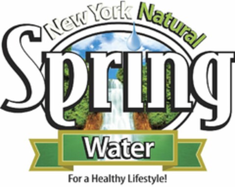 SPRING WATER NEW YORK NATURAL FOR A HEALTHY LIFESTYLE! Logo (USPTO, 29.07.2010)