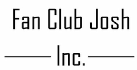 FAN CLUB JOSH INC. Logo (USPTO, 08/25/2011)