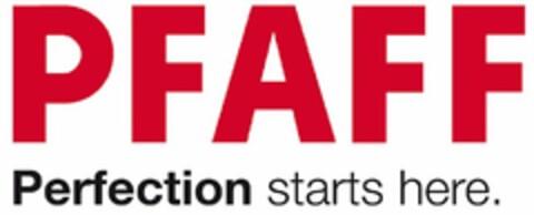 PFAFF PERFECTION STARTS HERE. Logo (USPTO, 31.12.2012)