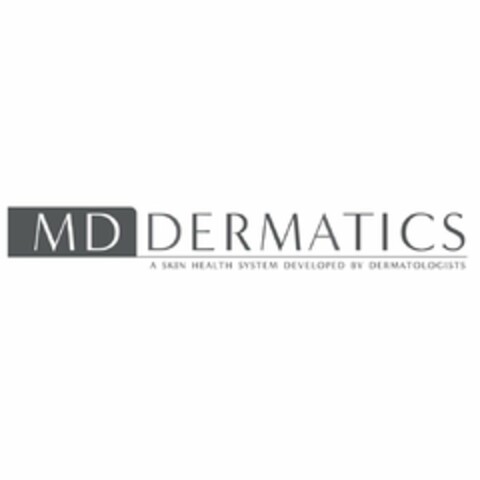 MD DERMATICS A SKIN HEALTH SYSTEM DEVELOPED BY DERMATOLOGISTS Logo (USPTO, 11.09.2017)