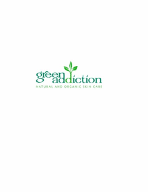 GREEN ADDICTION NATURAL AND ORGANIC SKIN CARE Logo (USPTO, 02/22/2009)