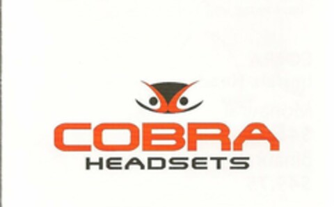 COBRA HEADSETS Logo (USPTO, 07/14/2010)