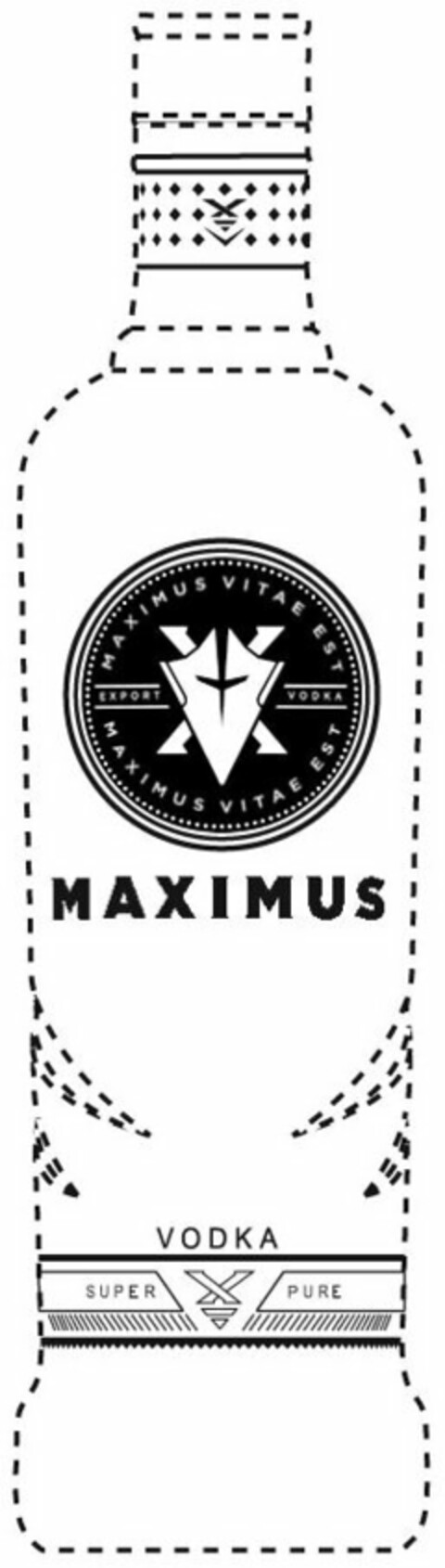 MAXIMUS VITAE EST EXPORT VODKA MAXIMUS VITAE EST MAXIMUS VODKA SUPER PURE Logo (USPTO, 07.09.2012)