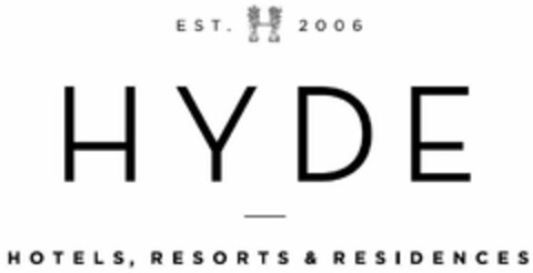 EST. H 2006 HYDE HOTELS, RESORTS & RESIDENCES Logo (USPTO, 03/29/2018)