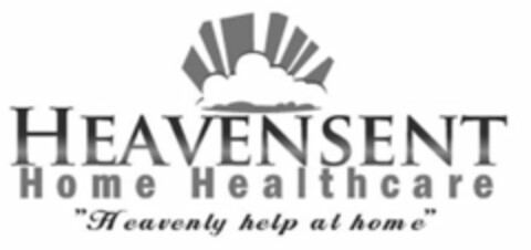 HEAVENSENT HOME HEALTHCARE "HEAVENLY HELP AT HOME" Logo (USPTO, 05/09/2019)