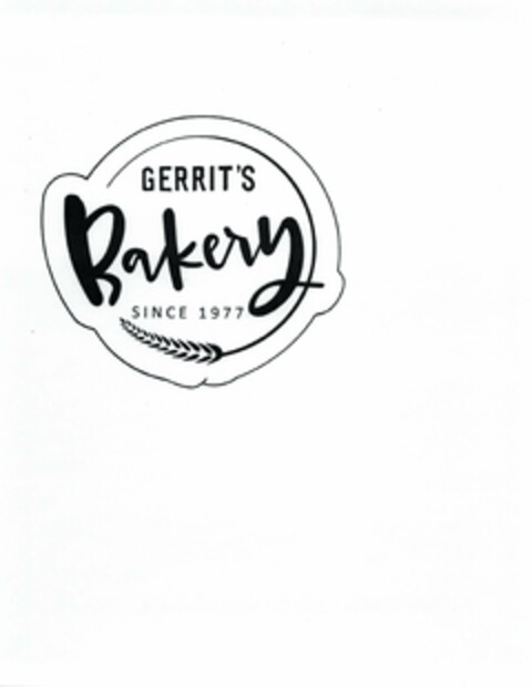 GERRIT'S BAKERY SINCE 1977 Logo (USPTO, 09/06/2019)