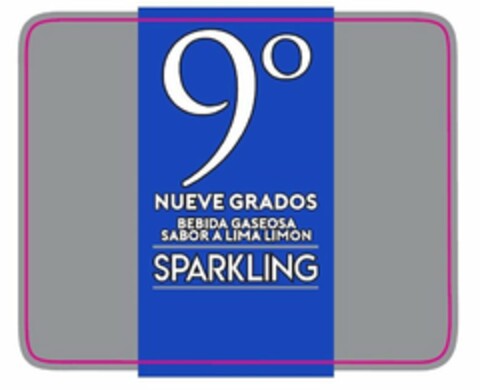 9º NUEVE GRADOS BEBIDA GASEOSA SABOR A LIMA LIMON SPARKLING Logo (USPTO, 11/12/2019)