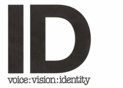 ID VOICE:VISION:IDENTITY Logo (USPTO, 17.08.2010)