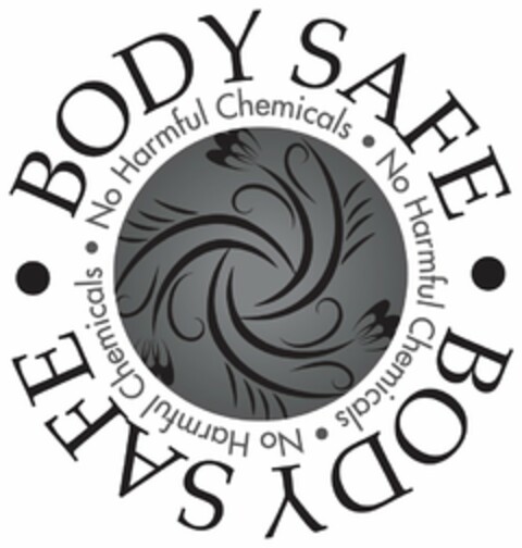 BODY SAFE · BODY SAFE · NO HARMFUL CHEMICALS · NO HARMFUL CHEMICALS · NO HARMFUL CHEMICALS Logo (USPTO, 05/13/2011)