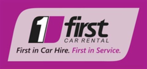 1 FIRST CAR RENTAL FIRST IN CAR HIRE. FIRST IN SERVICE. Logo (USPTO, 11.10.2011)