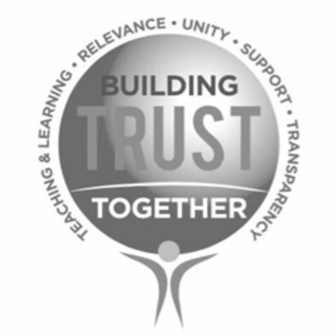 BUILDING TRUST TOGETHER TEACHING & LEARNING · RELEVANCE · UNITY · SUPPORT · TRANSPARENCY Logo (USPTO, 10.05.2017)