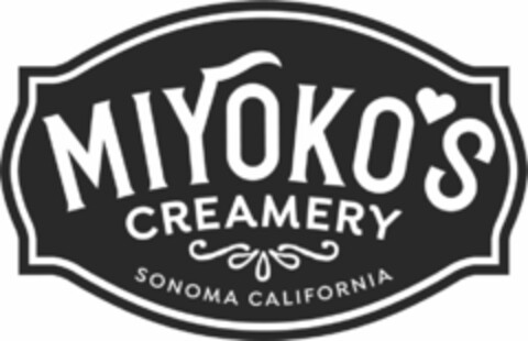 MIYOKO'S CREAMERY SONOMA CALIFORNIA Logo (USPTO, 11.12.2019)