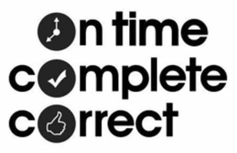 ON TIME COMPLETE CORRECT Logo (USPTO, 20.09.2010)