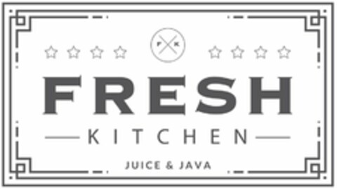 F K FRESH KITCHEN JUICE & JAVA Logo (USPTO, 12.10.2015)