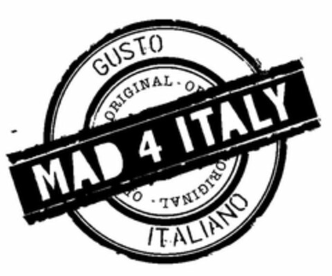 MAD 4 ITALY ORIGINAL GUSTO ITALIANO Logo (USPTO, 04/21/2017)