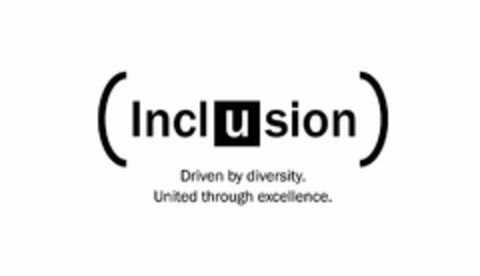 INCLUSION DRIVEN BY DIVERSITY UNITED THROUGH EXCELLENCE. Logo (USPTO, 23.10.2017)