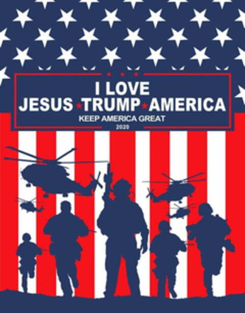 I LOVE JESUS TRUMP AMERICA KEEP AMERICA GREAT 2020 Logo (USPTO, 11.03.2019)