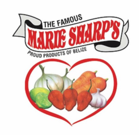 THE FAMOUS MARIE SHARP'S PROUD PRODUCTSOF BELIZE Logo (USPTO, 11.07.2019)