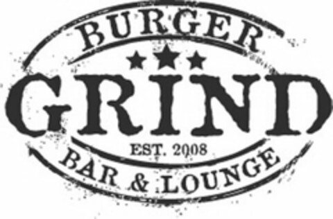 GRIND BURGER BAR & LOUNGE EST. 2008 Logo (USPTO, 30.09.2009)