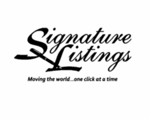 SIGNATURE LISTINGS MOVING THE WORLD...ONE CLICK AT A TIME Logo (USPTO, 12.03.2010)