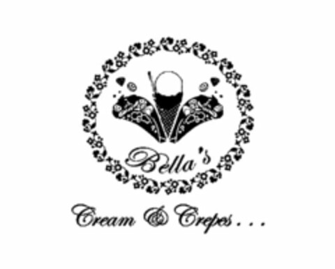 BELLA'S CREAM & CREPES... Logo (USPTO, 14.06.2013)