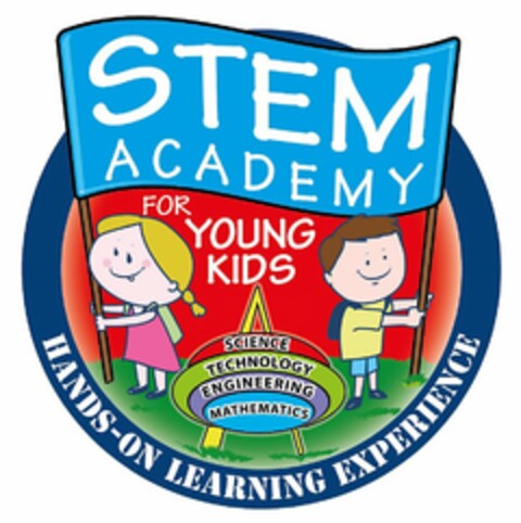 STEM ACADEMY FOR YOUNG KIDS SCIENCE TECHNOLOGY ENGINEERING MATHEMATICS HANDS-ON LEARNING EXPERIENCE Logo (USPTO, 09.11.2018)