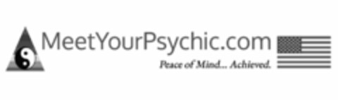MEETYOURPSYCHIC.COM PEACE OF MIND... ACHIEVED. Logo (USPTO, 08.05.2019)
