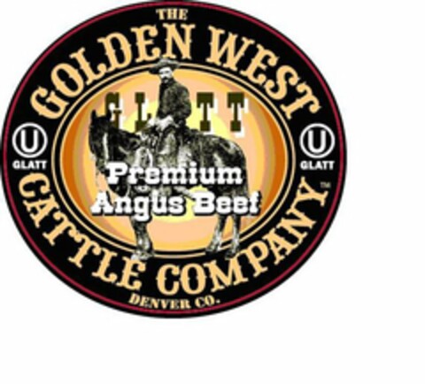 THE GOLDEN WEST CATTLE COMPANY DENVER CO. PREMIUM ANGUS BEEF U GLATT U GLATT Logo (USPTO, 04/27/2009)