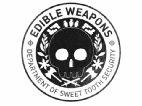 EDIBLE WEAPONS DEPARTMENT OF SWEET TOOTH SECURITY Logo (USPTO, 01.04.2010)